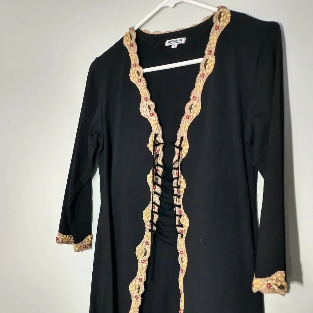Cordelia Jacket with Lace Front Detail and Beaded Accents Size S